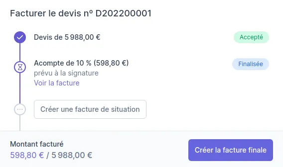 Logiciel de facture de situation