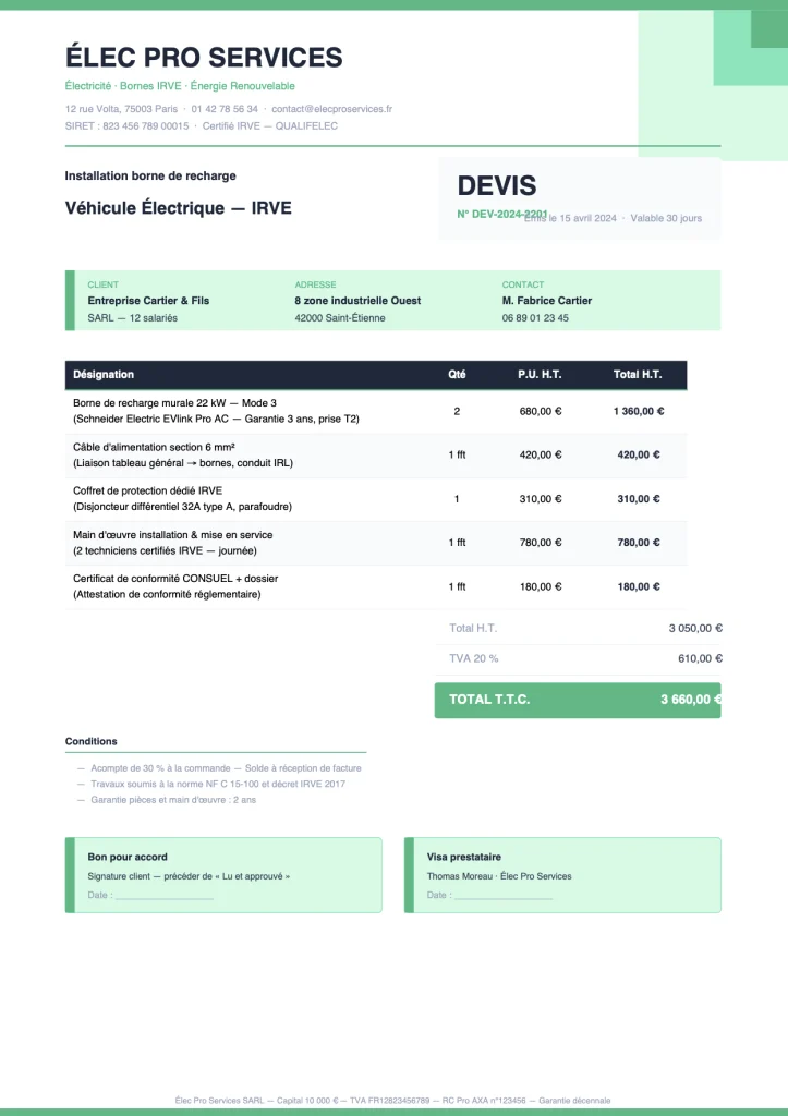 Exemple devis_electricien_borne_recharge