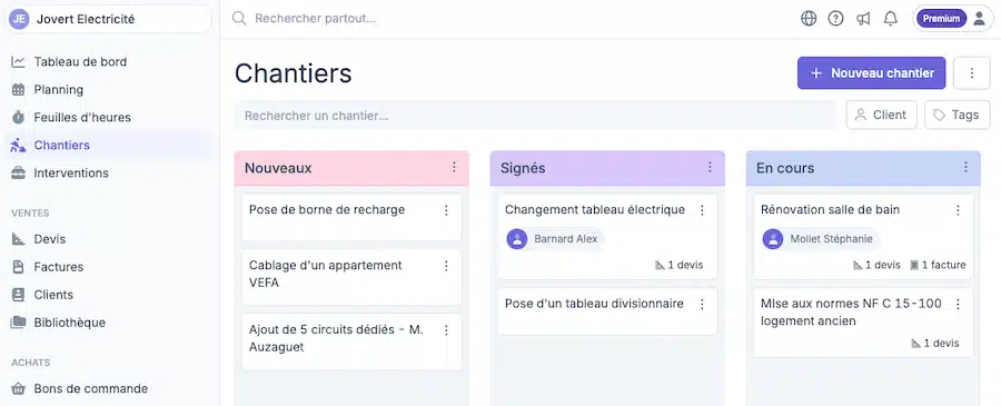 Screenshot logiciel electricien Costructor