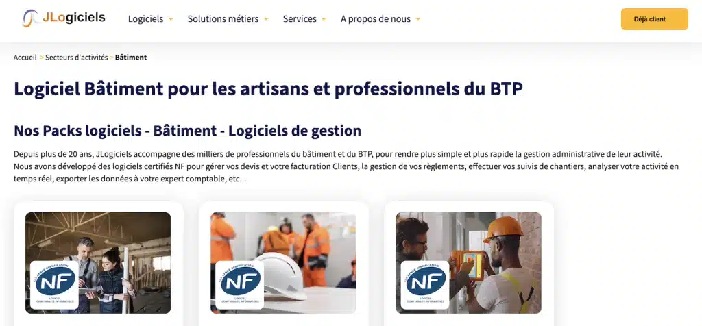 Screenshot de test Jlogiciels (logiciel BTP)