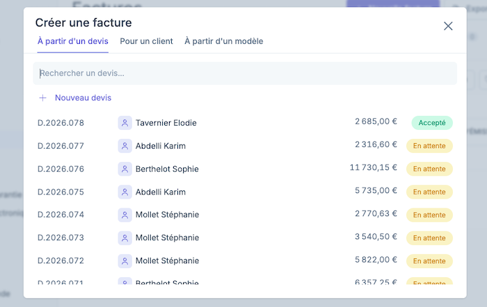 Facture électronique gratuite - Costructor étape 7